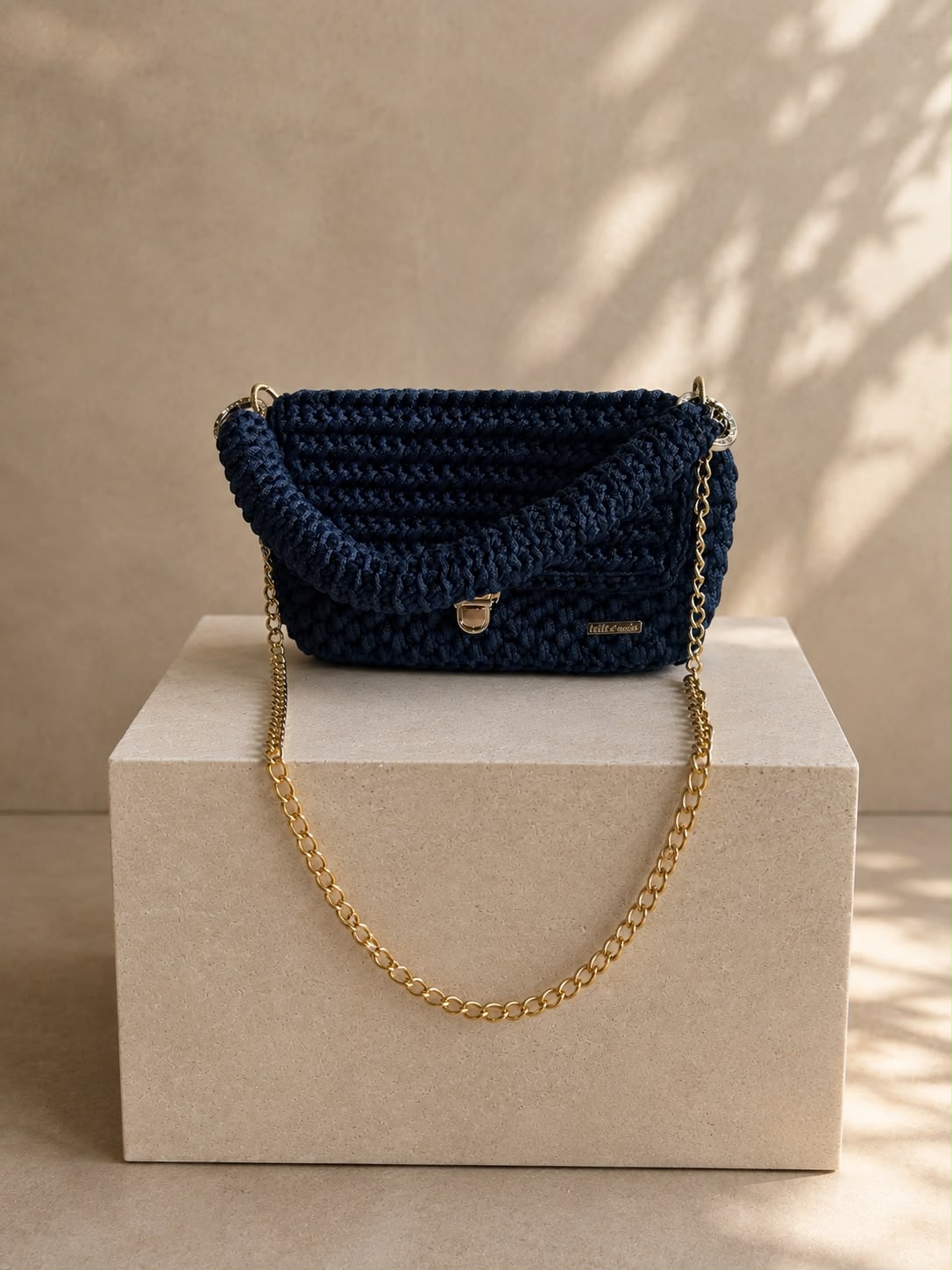 Bolsa Alvor bolsa de croche azul-marinho