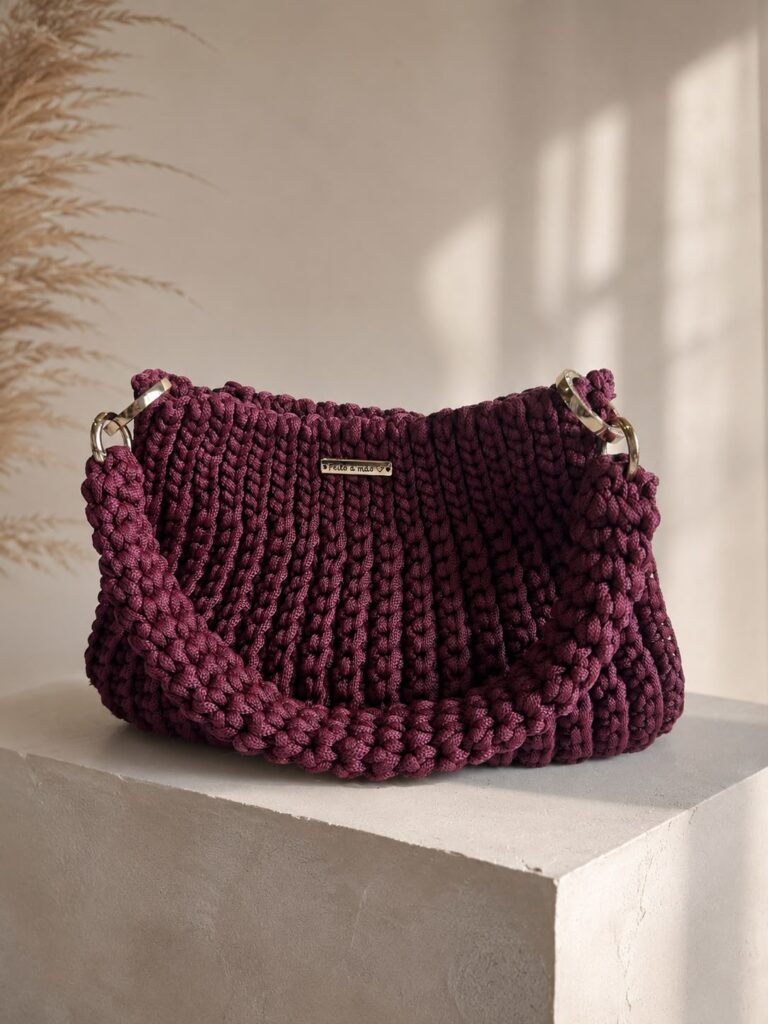 Bolsa Lumi bolsa de croche vinho